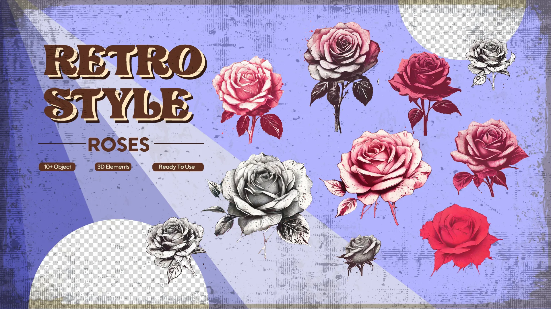 Retro Style Rose Graphic Pack image